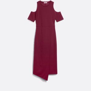 Nine Britton Burgundy Cold Shoulder Dress